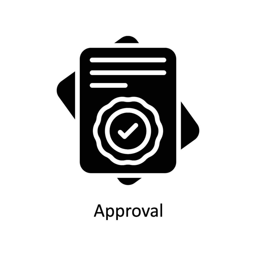 approvazione vettore solido icona design illustrazione. attività commerciale e gestione simbolo su bianca sfondo eps 10 file