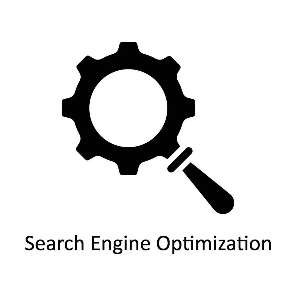 ricerca motore ottimizzazione vettore solido icona design illustrazione. attività commerciale e gestione simbolo su bianca sfondo eps 10 file