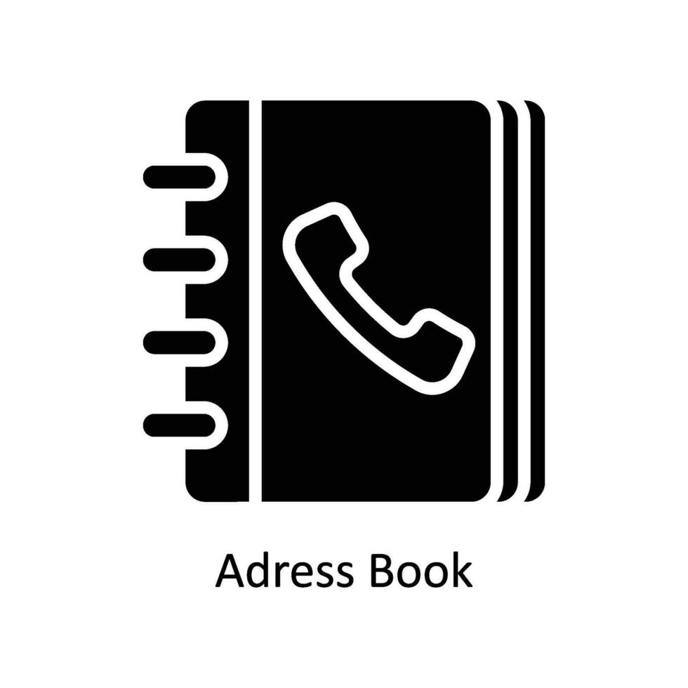 indirizzo libro vettore solido icona design illustrazione. attività commerciale e gestione simbolo su bianca sfondo eps 10 file