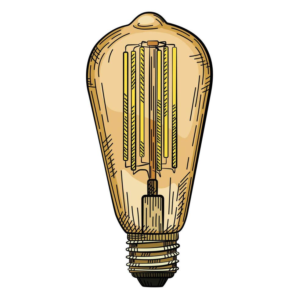 creativo disegnato a mano leggero lampadina illustrazione vettore