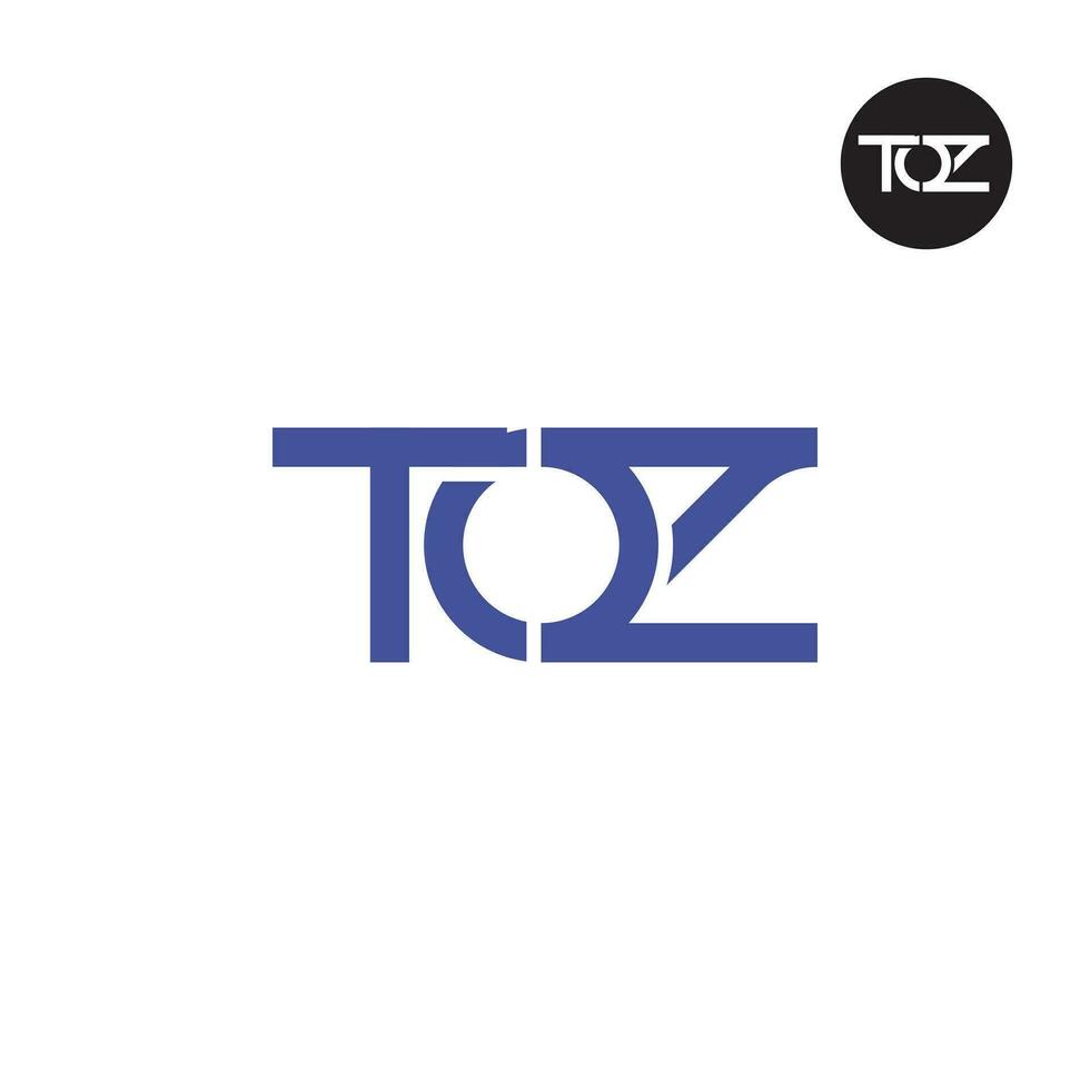 lettera toz monogramma logo design vettore