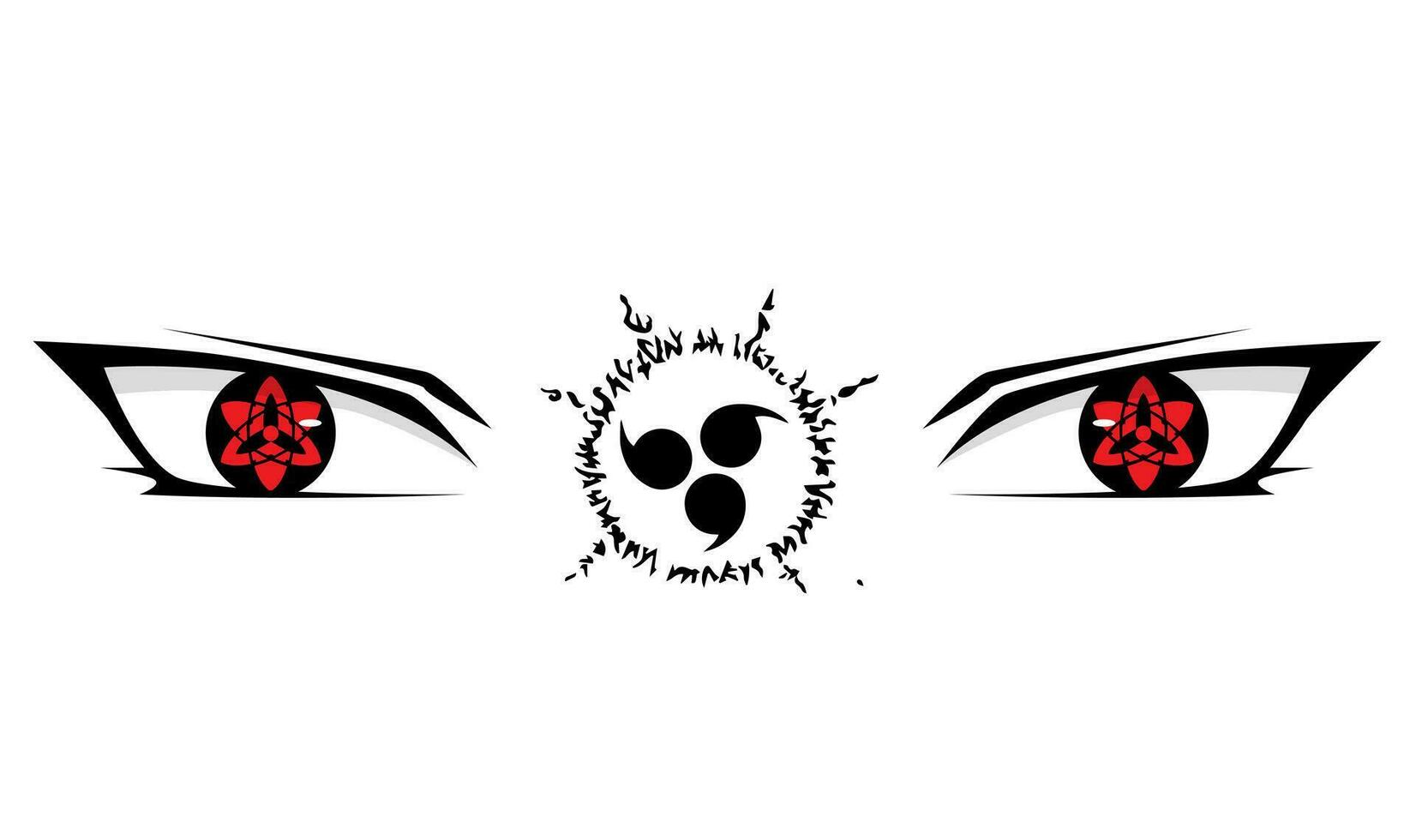 sharingan occhio e uchiha quello di Sasuke maledizione foca vettore