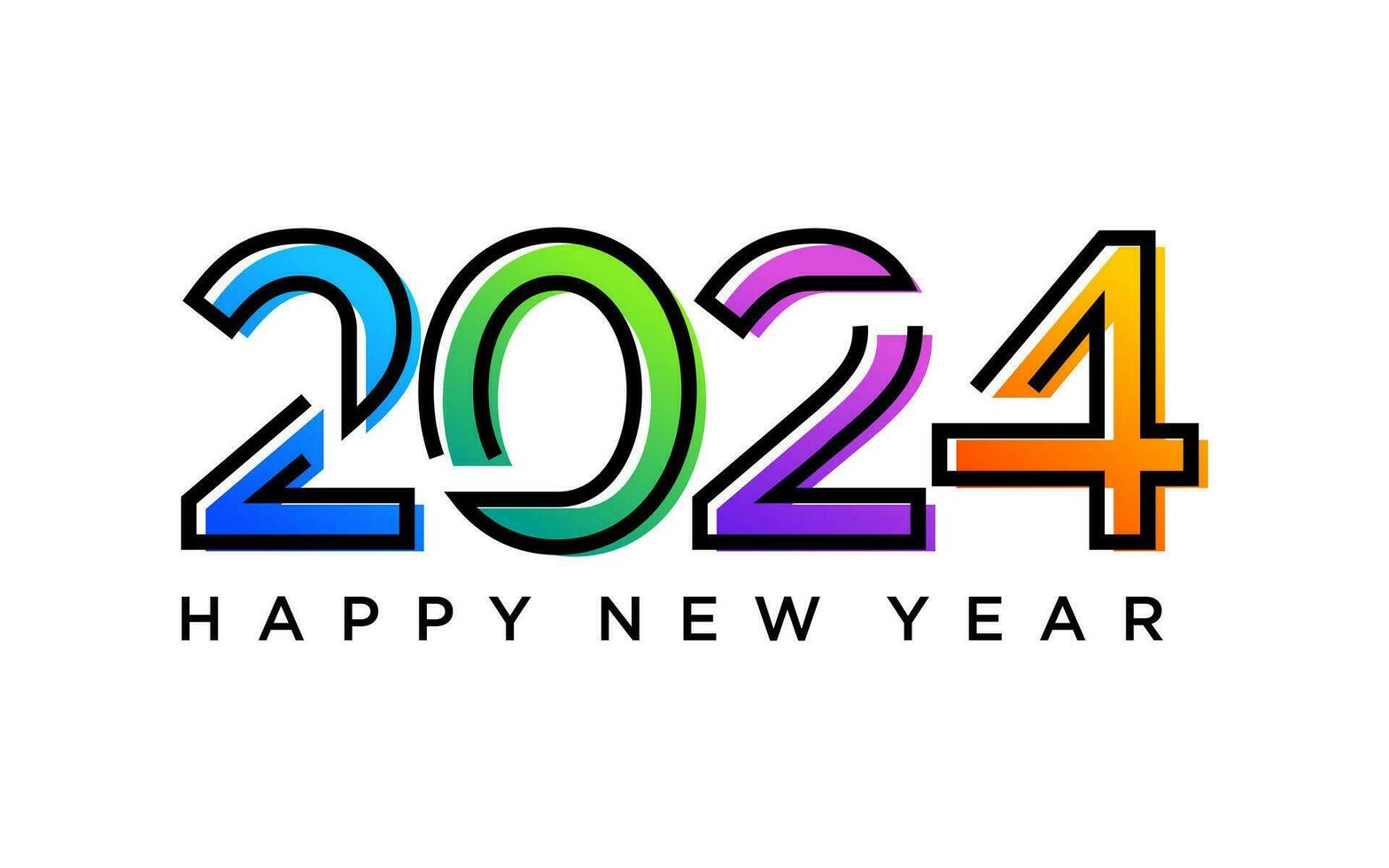 moderno vettore grafico di 2024 logo contento nuovo anno, testo 2024 modello vettore modificabile e ridimensionabile eps 10