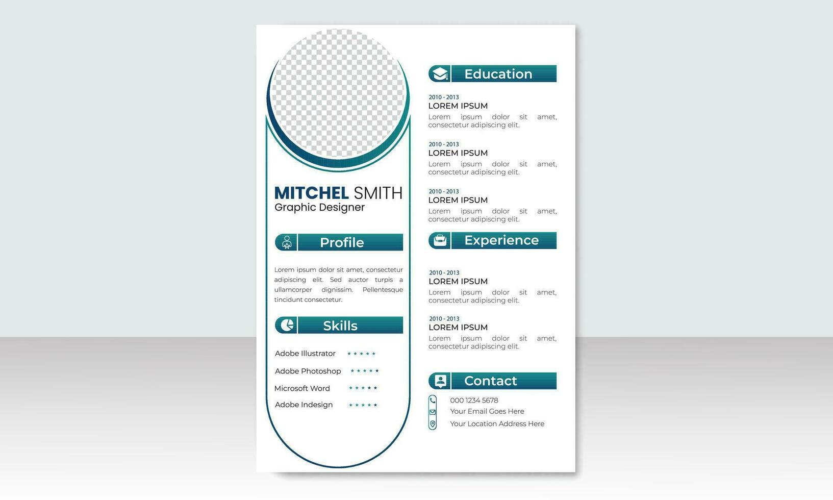 creativo curriculum vitae design modello, minimalista curriculum vitae CV modello. vettore