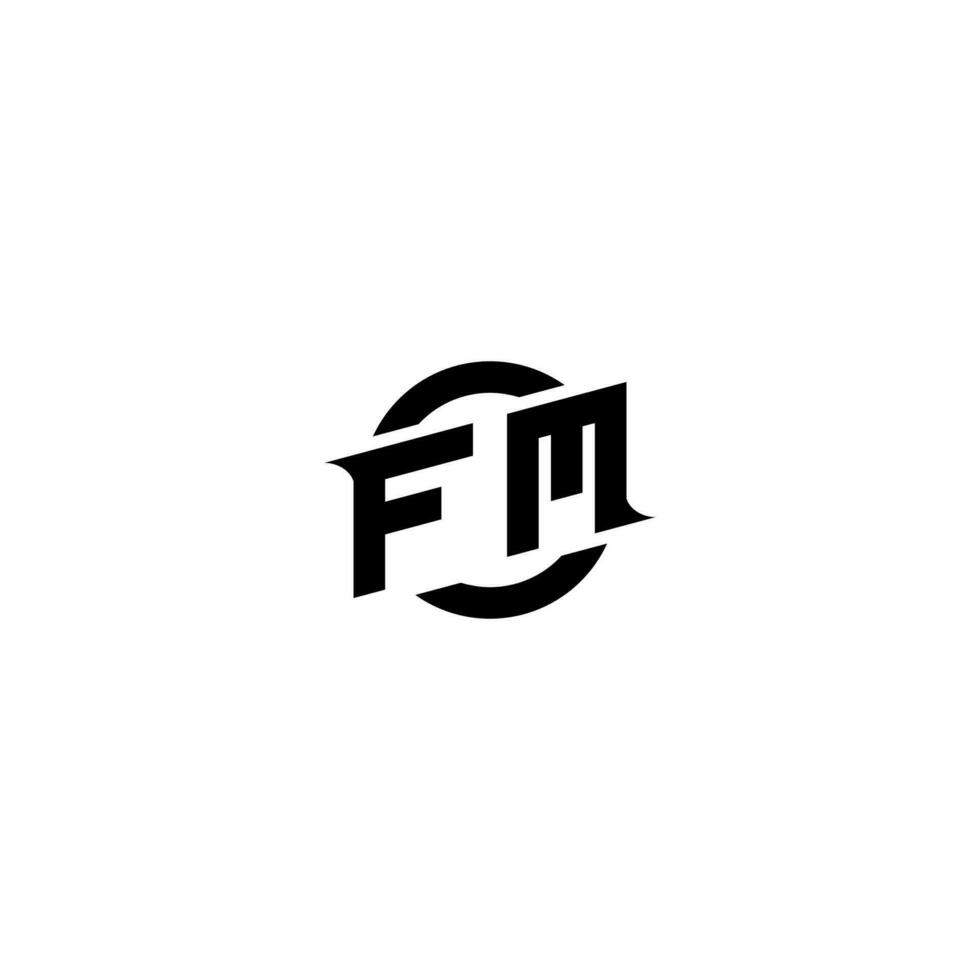 fm premio esport logo design iniziali vettore