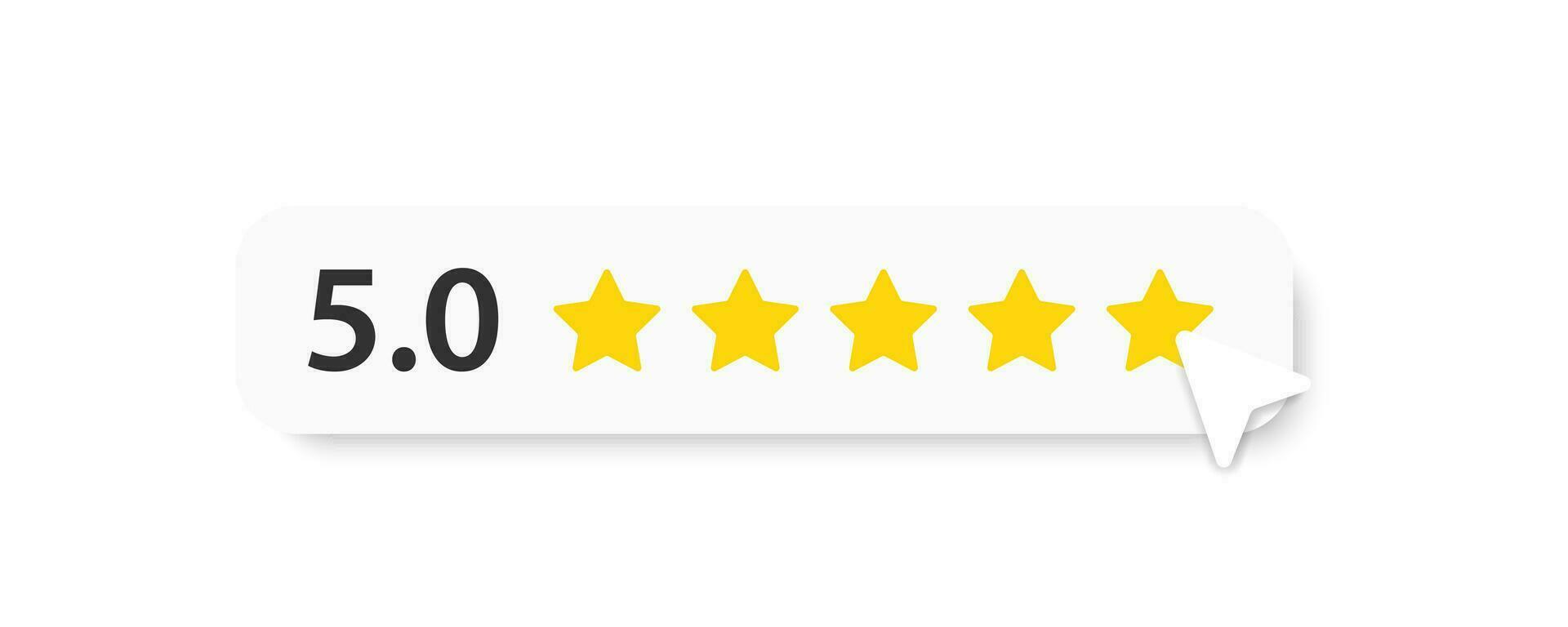 5 stella valutazione icona. risposta di utente simbolo. revisione qualità. pulsante clic. cinque stella classifica. migliore servizio. positivo votazione. vettore illustrazione.