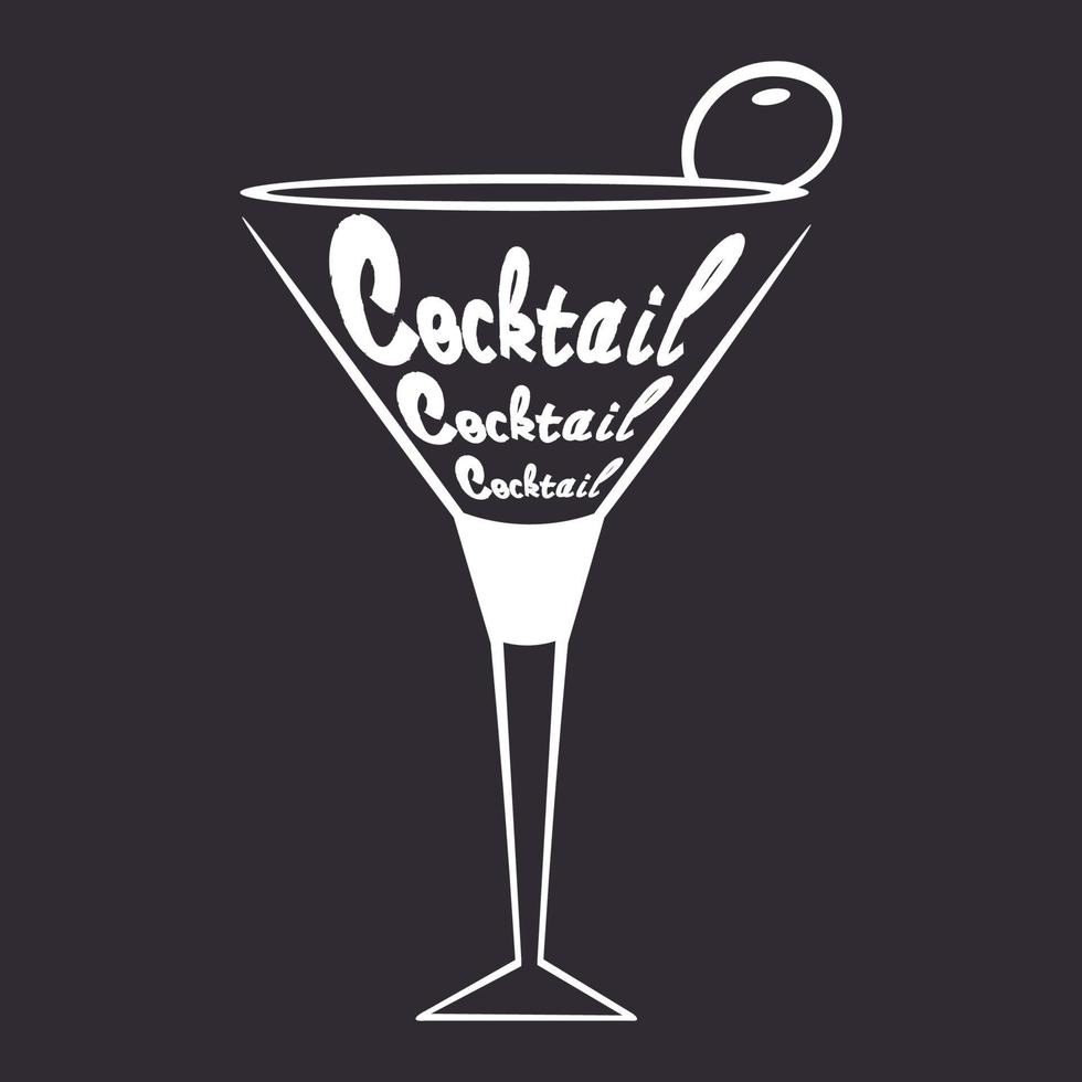 logo parola cocktail stilizzato come bevande alla moda - vector