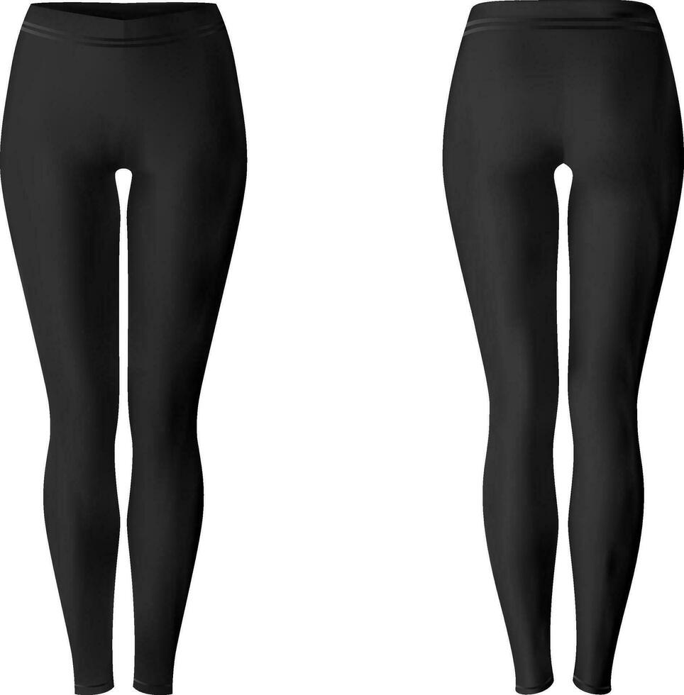 3d realistico modificabile legging design modello vettore davanti e indietro