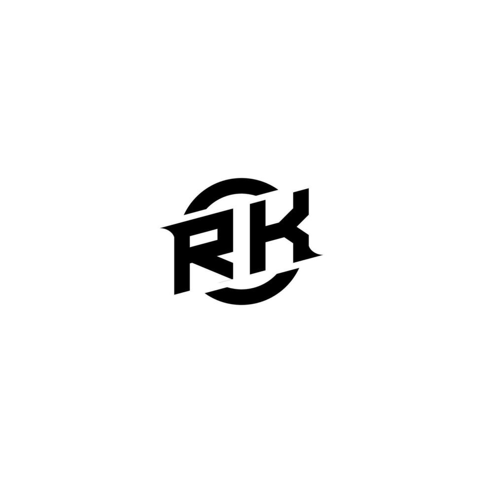 rk premio esport logo design iniziali vettore