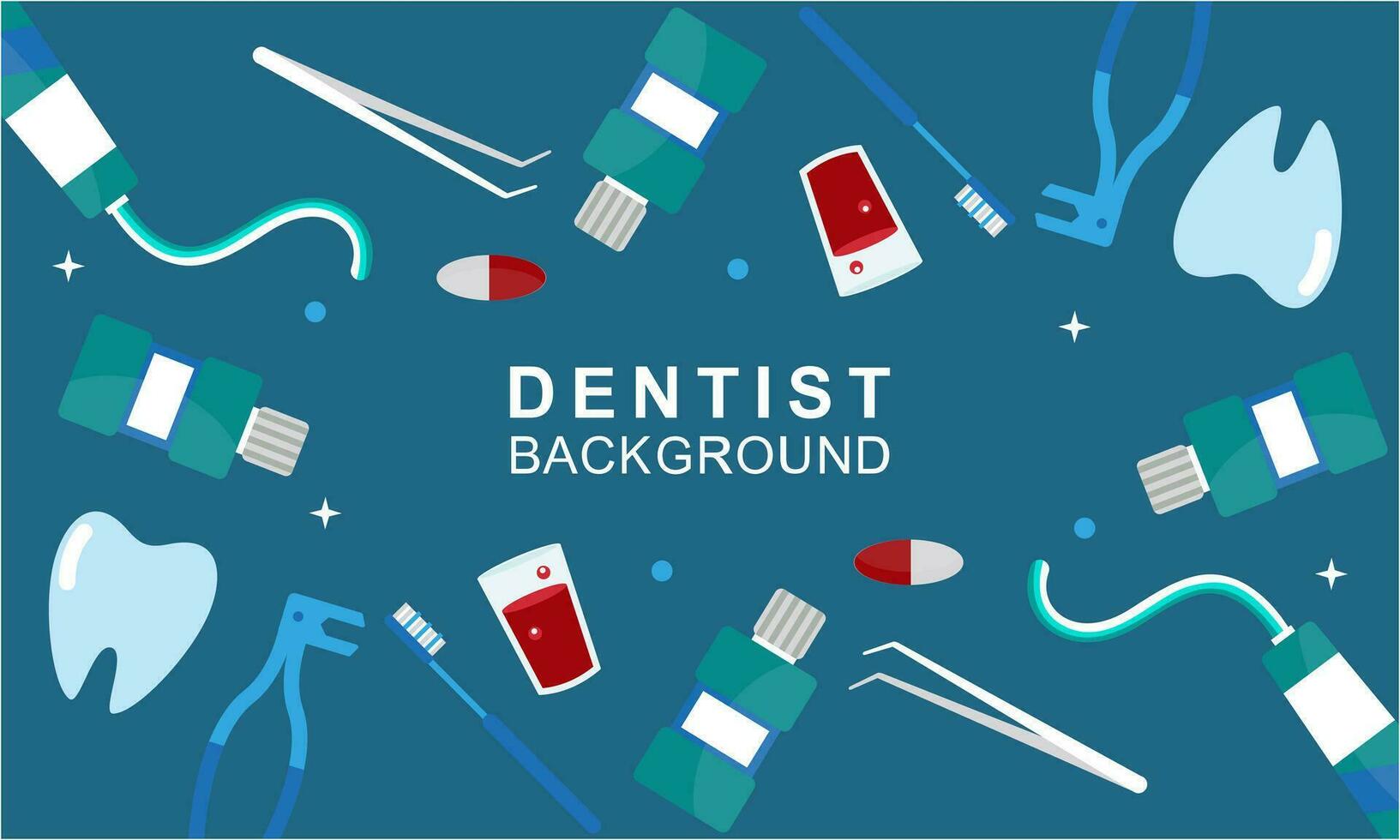 dentista utensili e attrezzatura bandiera concetto vettore
