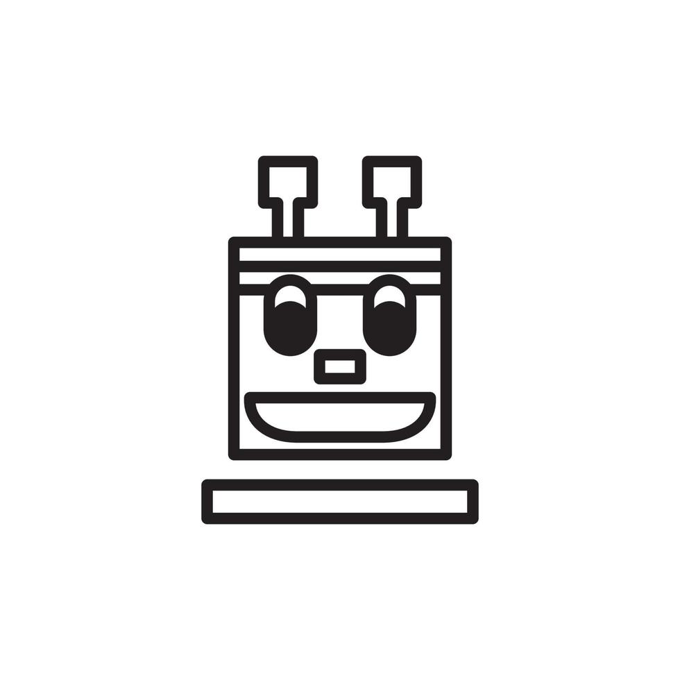 icona di vettore di contorno di robot. linea sottile robot nero icona, vettore piatto semplice elemento illustrazione dal concetto di intelligenza artificiale modificabile isolato su sfondo bianco