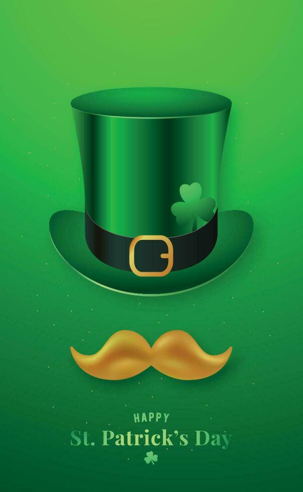 contento st. Patrick giorno design con tradizionale Irlanda verde giocatore di bowling cappello e baffi. vettore