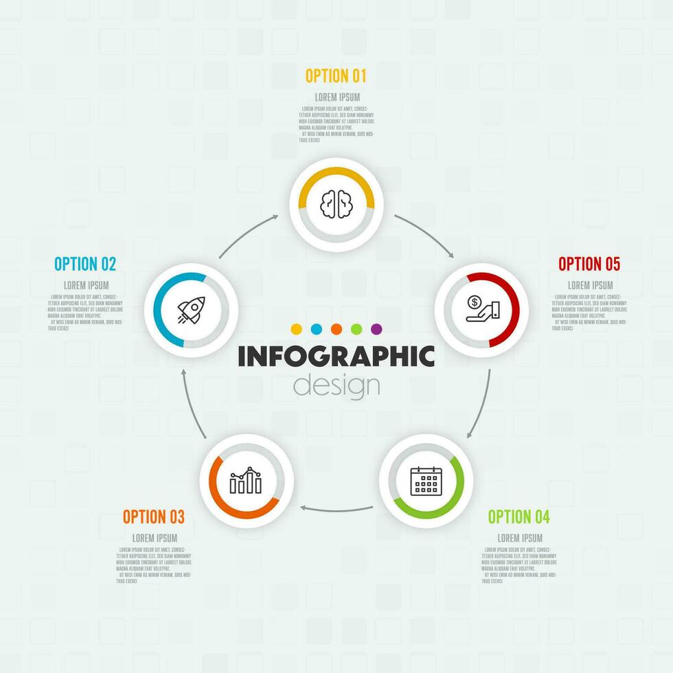 vettore circolare schema con sei il giro carta bianca elementi. concetto di ciclico attività commerciale processi con 6 fasi. minimo Infografica design modello.