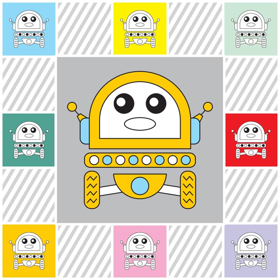 illustrazione vettoriale logo robot - tecnologia futura - intelligenza artificiale - la migliore per la tua mascotte aziendale