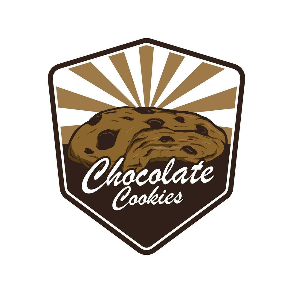 cioccolato biscotti logo design modello vettore