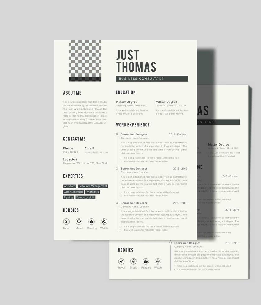 moderno professionale CV curriculum vitae modello design vettore