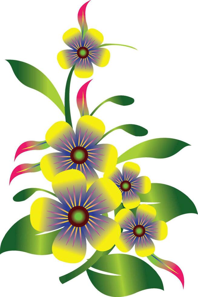 illustrazione di giallo fiore vettore design su un' bianca sfondo