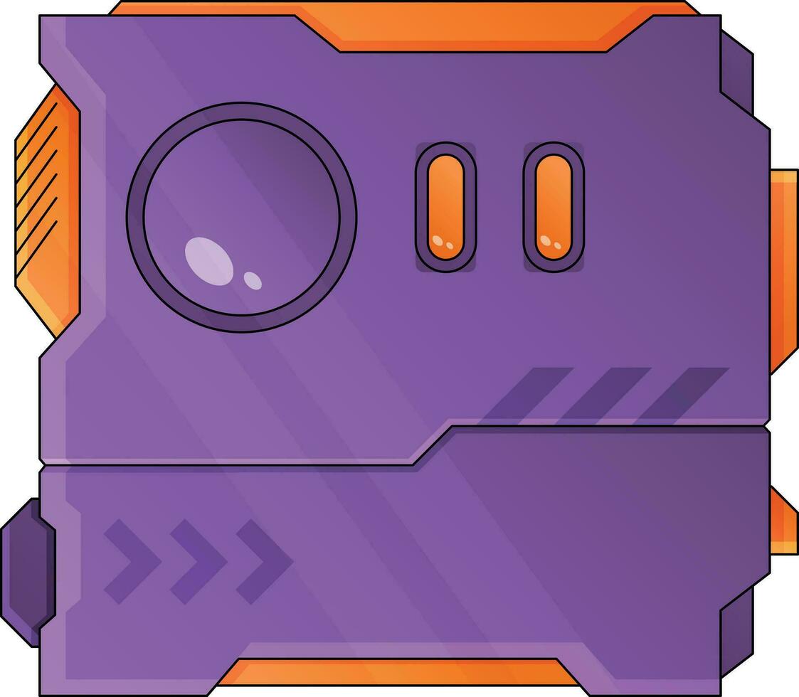 sci fi viola e arancia bottino scatola gioco risorsa gratuito Scarica vettore
