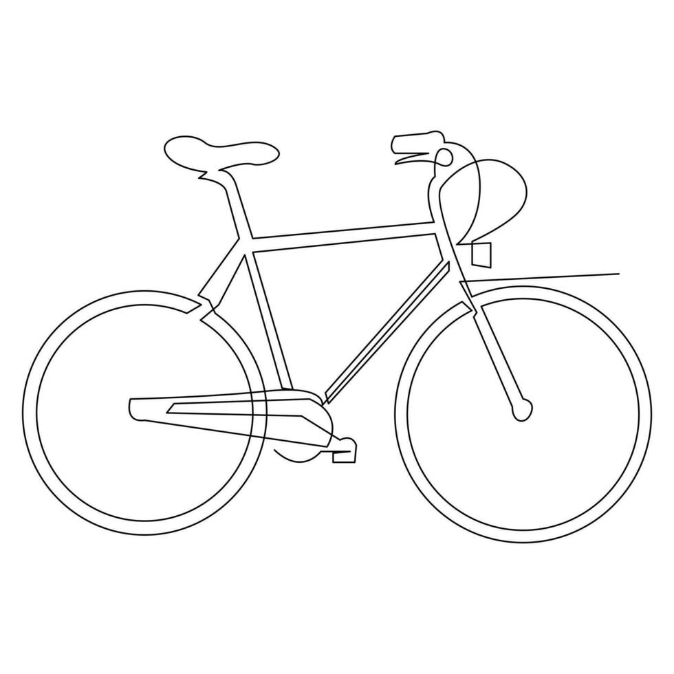 bicicletta singolo linea continuo schema vettore arte disegno e semplice uno linea minimalista design