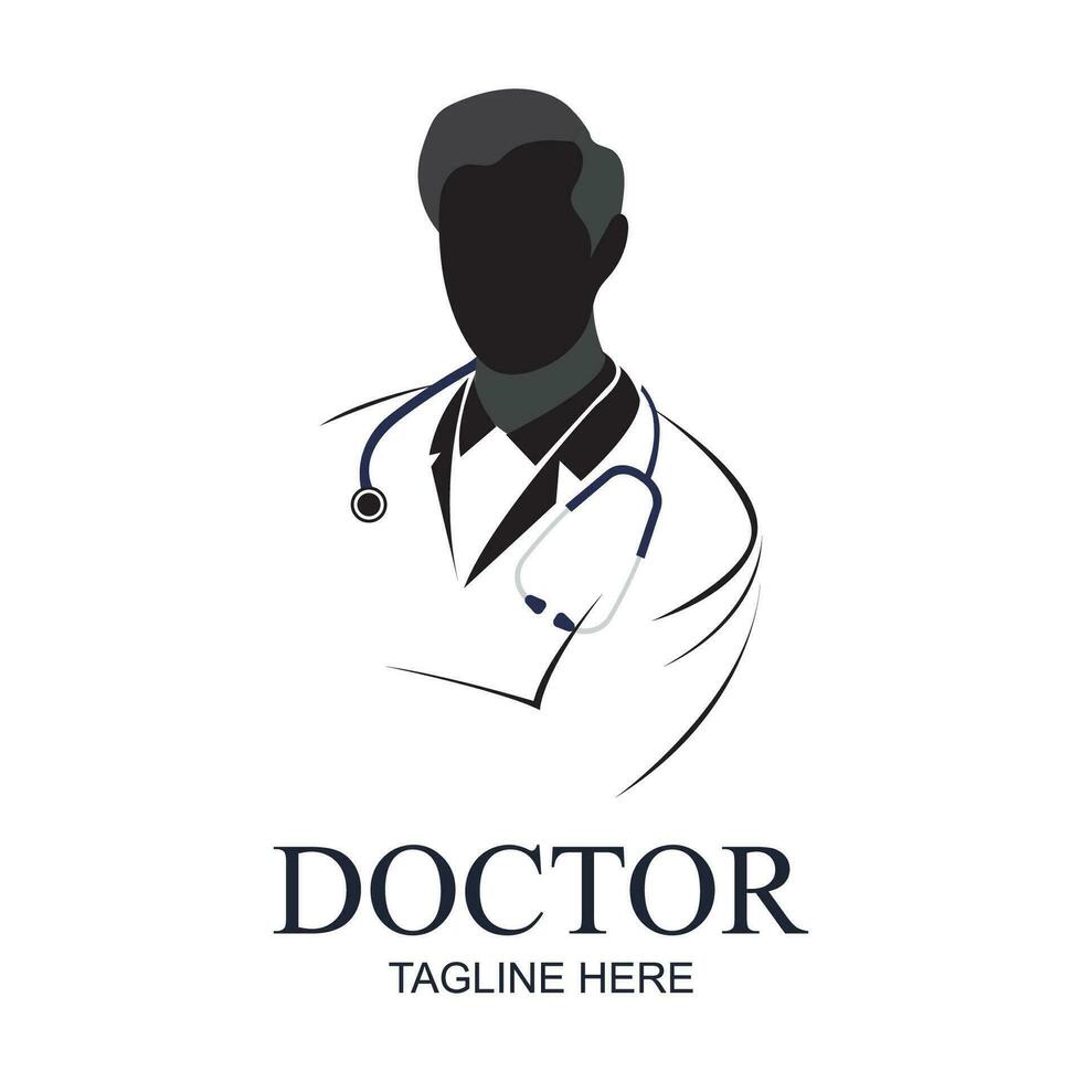 medico medico, medico icona con stetoscopio cartello. modificabile vettore simbolo illustrazioni, medico e medico personale loghi e simboli