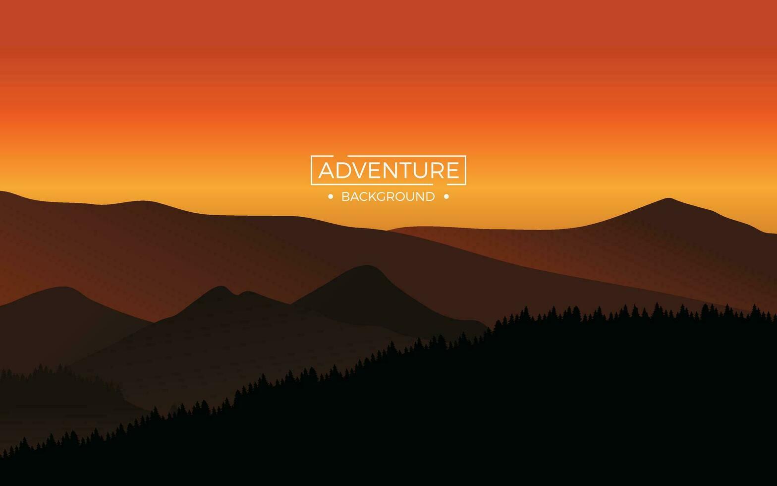 montagna sfondo con abete alberi e rosso leggero riflessa nel il sera. illustrazione. vettore
