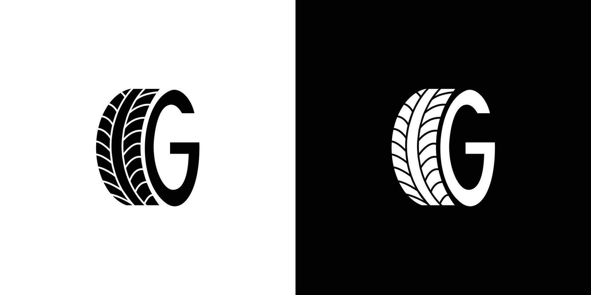 il lettera g pneumatico logo design è unico e moderno vettore