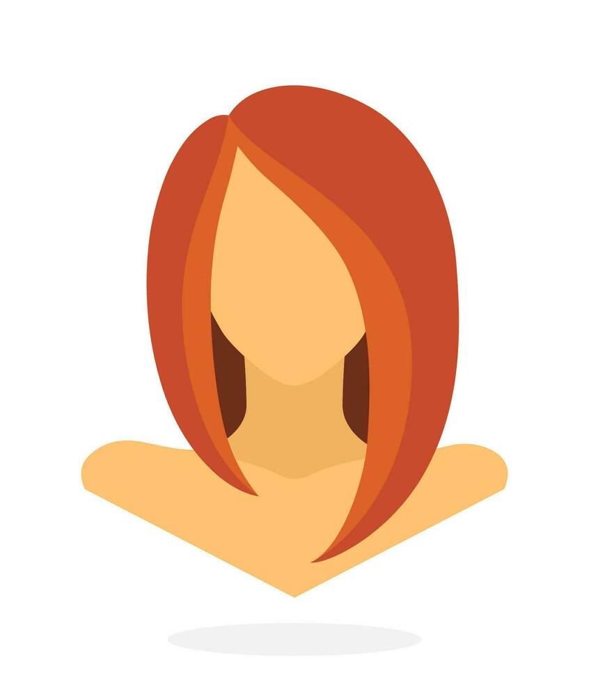 piatto stile avatar di europeo donne con lungo rosso capelli. vettore illustrazione. design elemento isolato su bianca sfondo