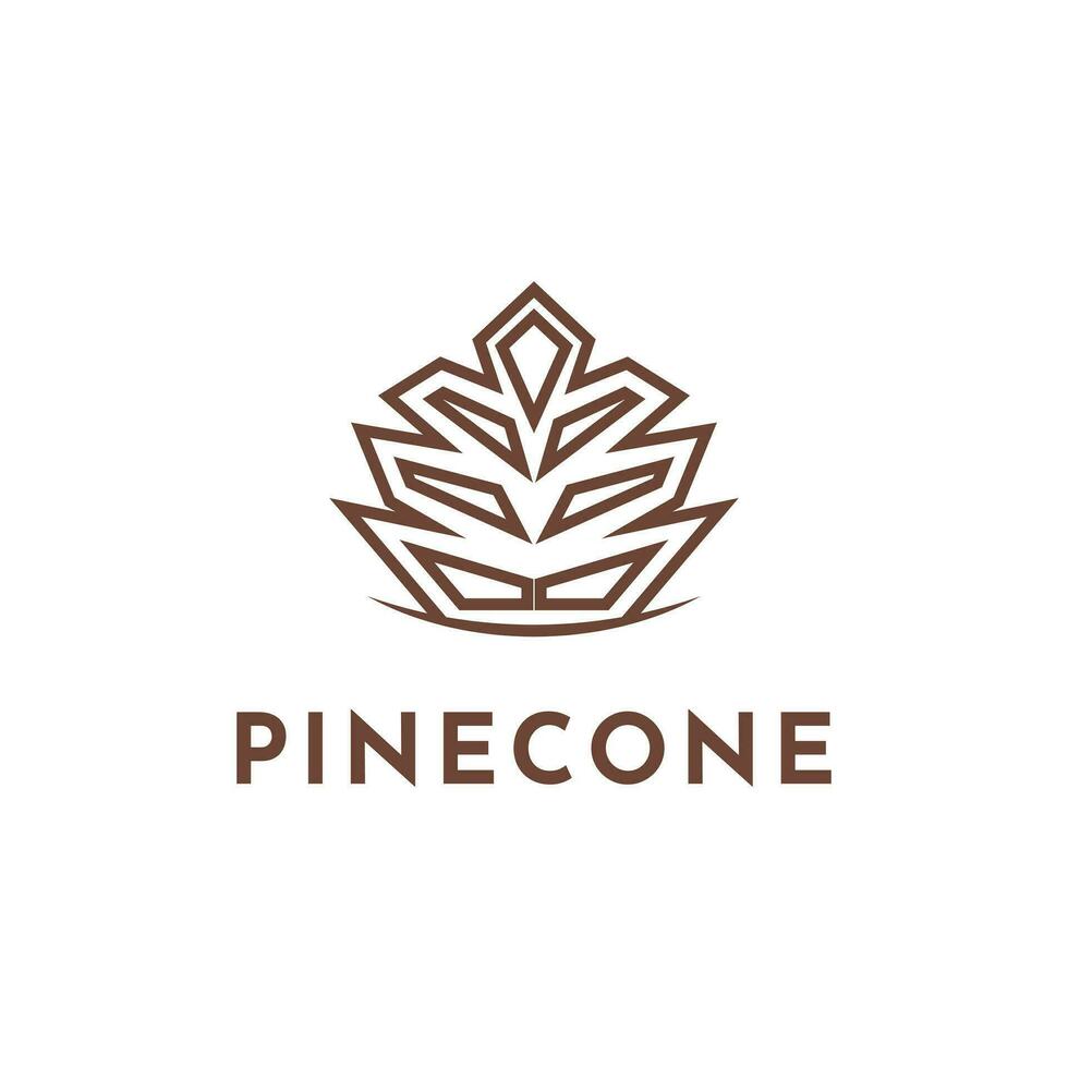 pino coni pianta elegante logo design idea vettore