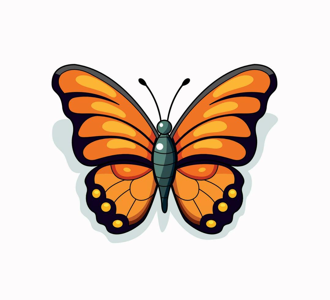 farfalla cartone animato portafortuna etichetta illustrazione vettore