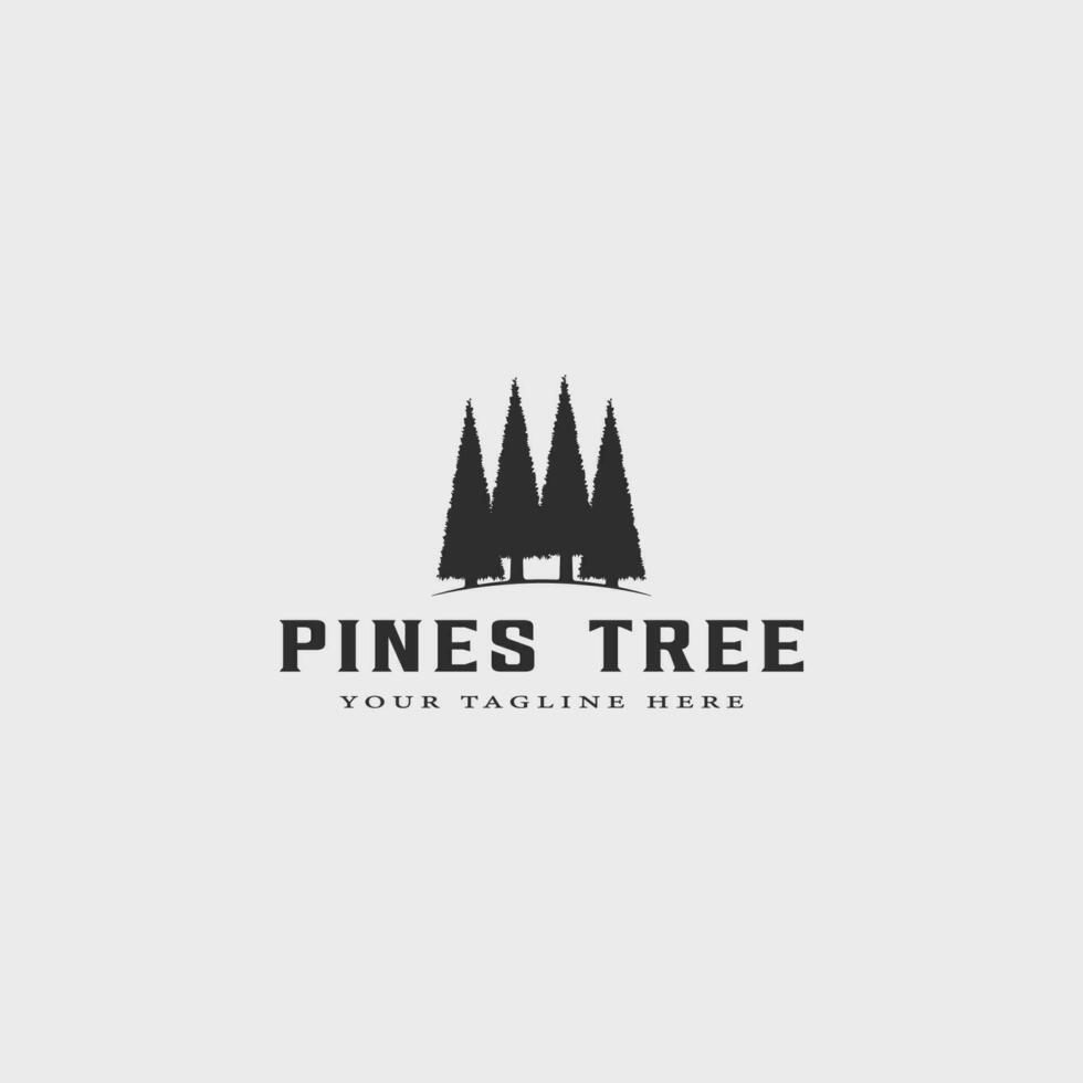pino albero logo Vintage ▾ vettore semplice minimalista illustrazione modello icona grafico design