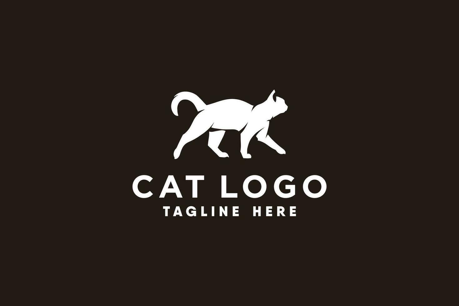 gatto logo vettore con moderno e pulito silhouette stile