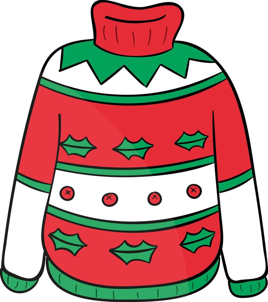 inverno maglione cartone animato piatto, natale maglioni svg vettore