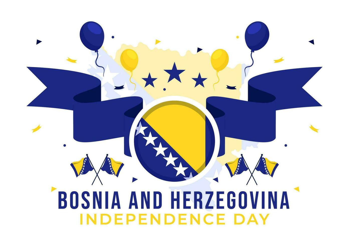 bosnia e erzegovina indipendenza giorno vettore illustrazione su 1 ° di marzo con agitando bandiera e punto di riferimento edificio nel memoriale vacanza piatto sfondo