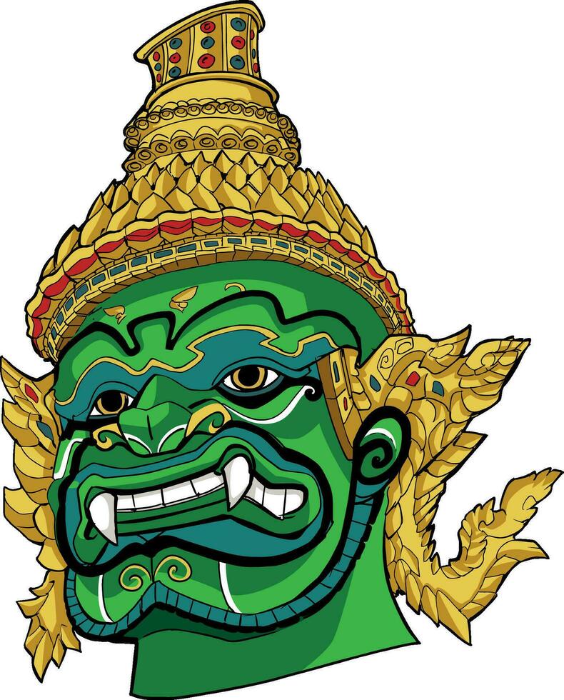 tailandese demone verde vettore