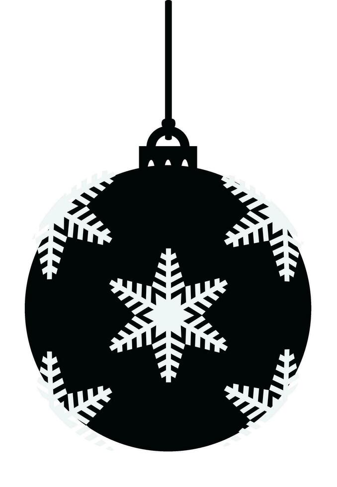 Natale albero giocattolo icona nero silhouette di Natale palla, natale ornamento silhouette, nero silhouette di Natale palla, nera Natale albero giocattolo o palla vettore