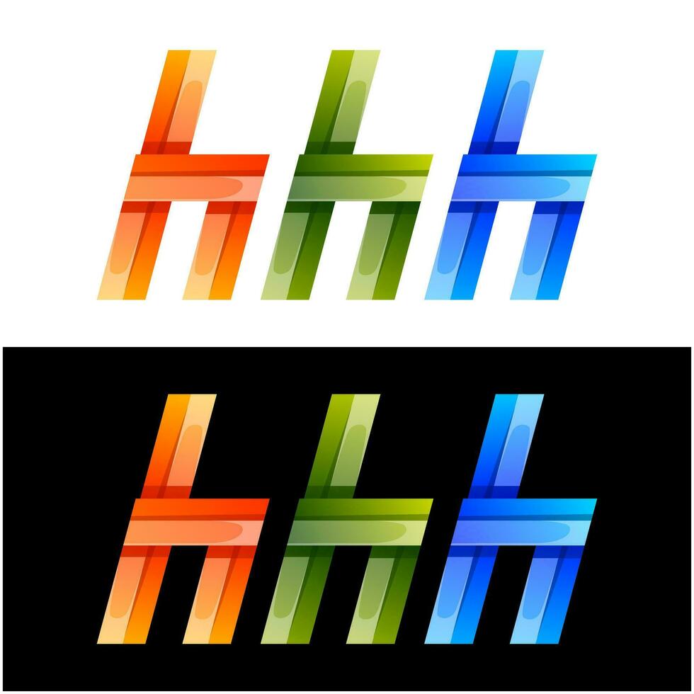 lettera hhh colorato icona logo design vettore