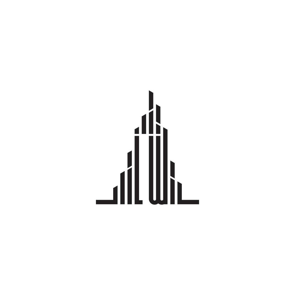 lw grattacielo linea logo iniziale concetto con alto qualità logo design vettore