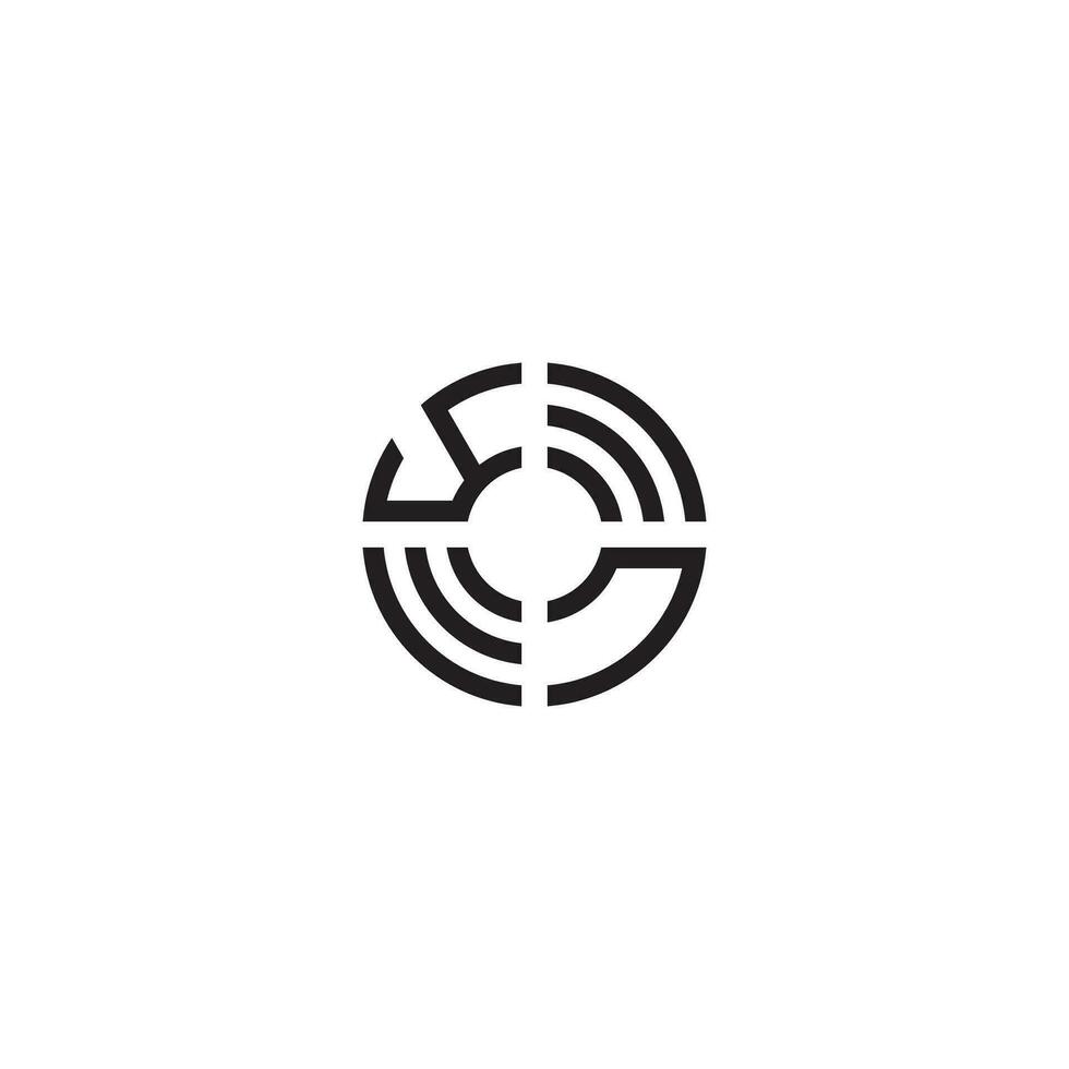 NY cerchio linea logo iniziale concetto con alto qualità logo design vettore