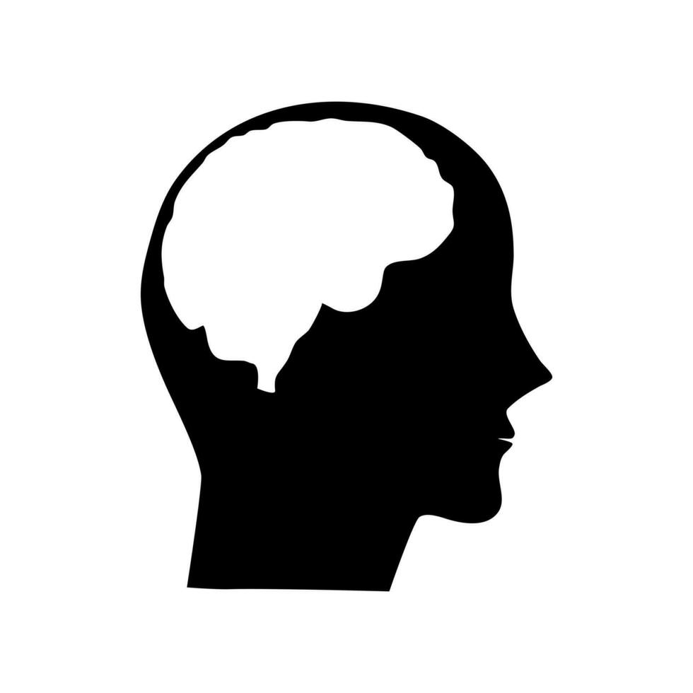 testa silhouette. umano testa silhouette isolato su bianca sfondo. vettore illustrazione