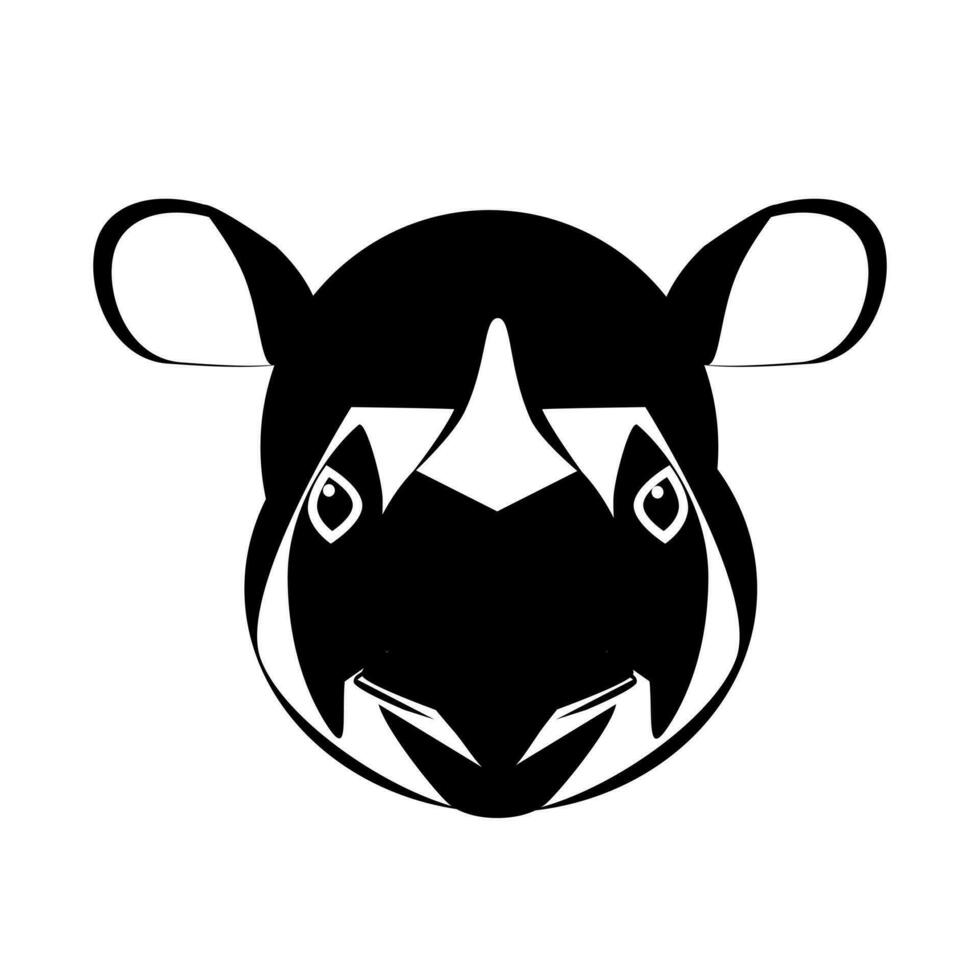 rinoceronte testa silhouette su bianca sfondo vettore