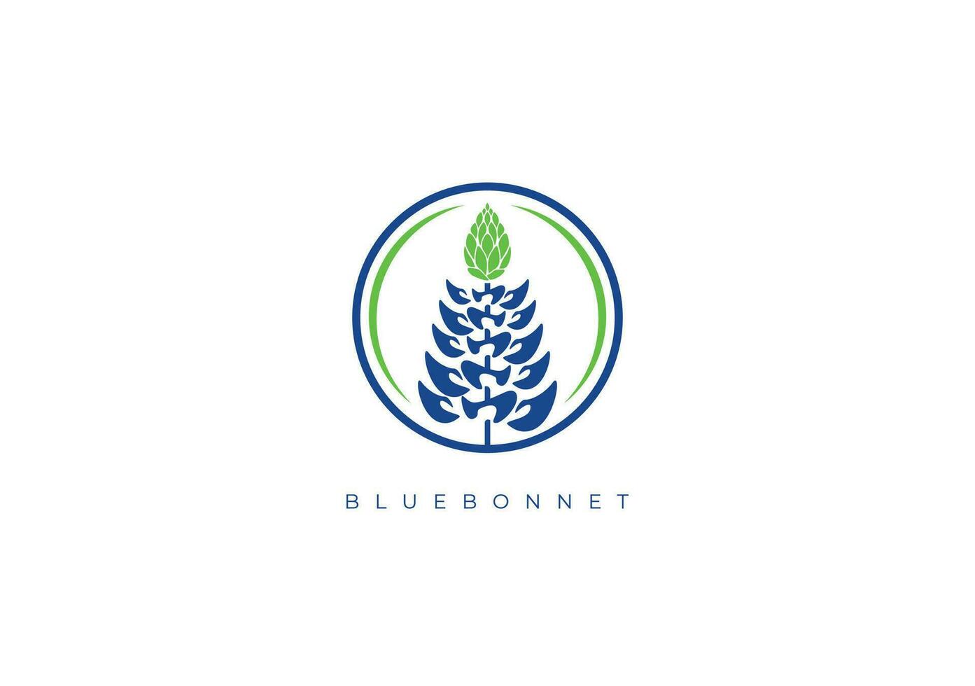 Bluebonnet fiore logo vettore