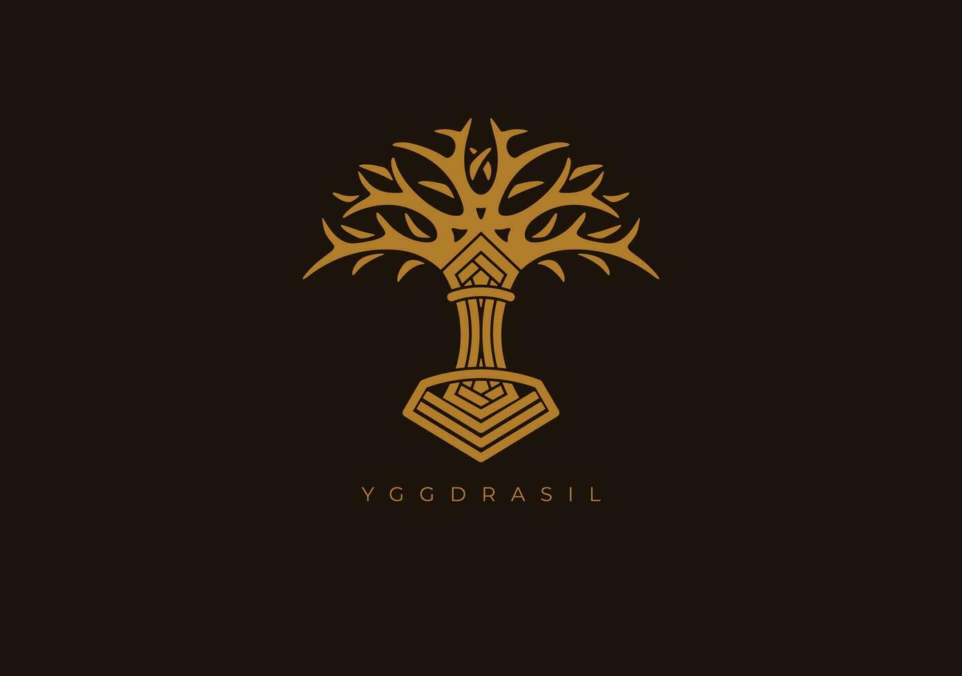 yggdrasil Vintage ▾ logo vettore