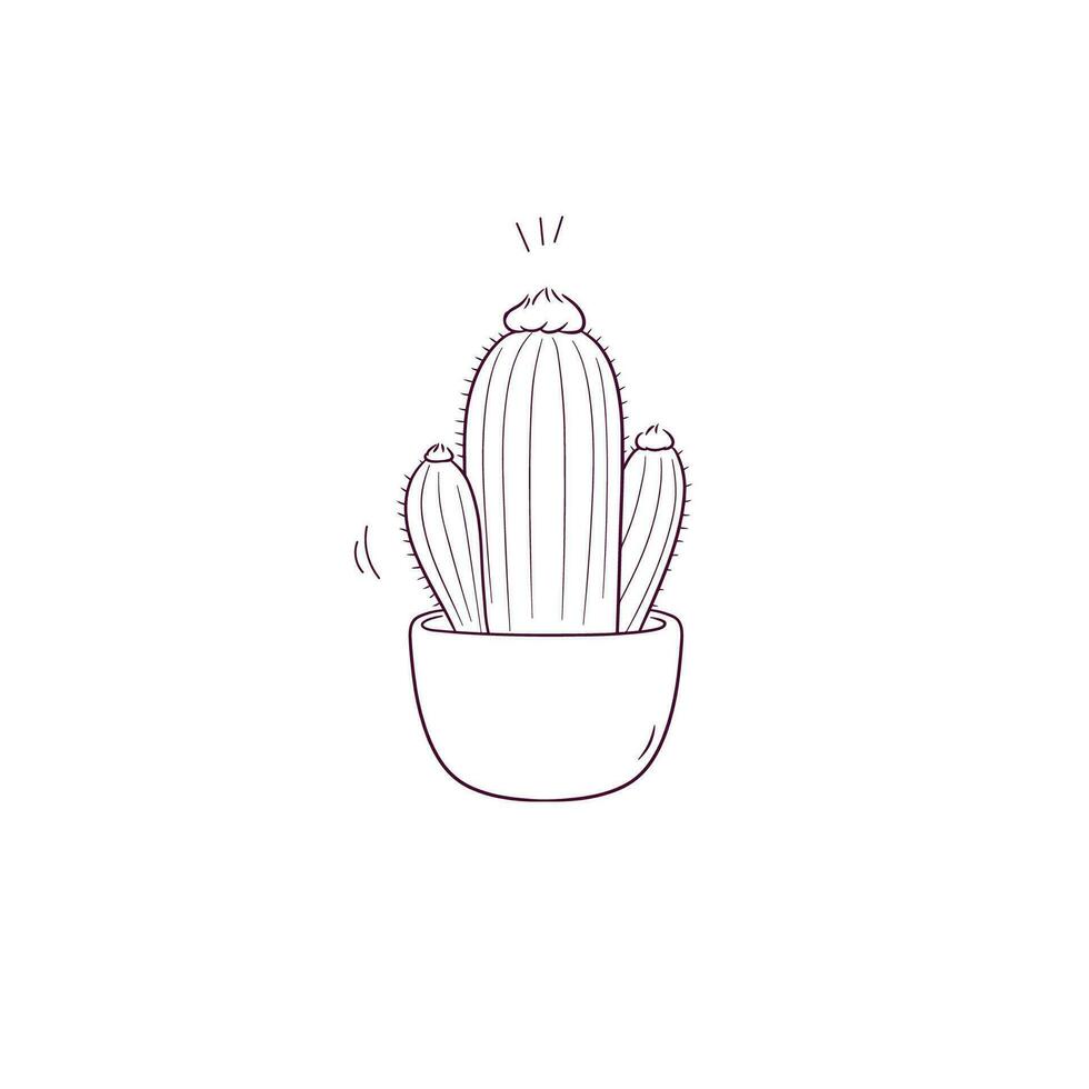 mano disegnato illustrazione di cactus nel un' pentola icona. scarabocchio vettore schizzo illustrazione
