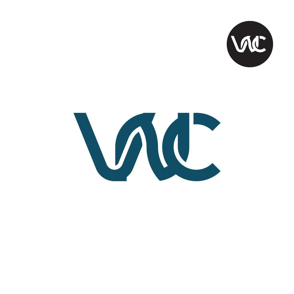 lettera vnc monogramma logo design vettore