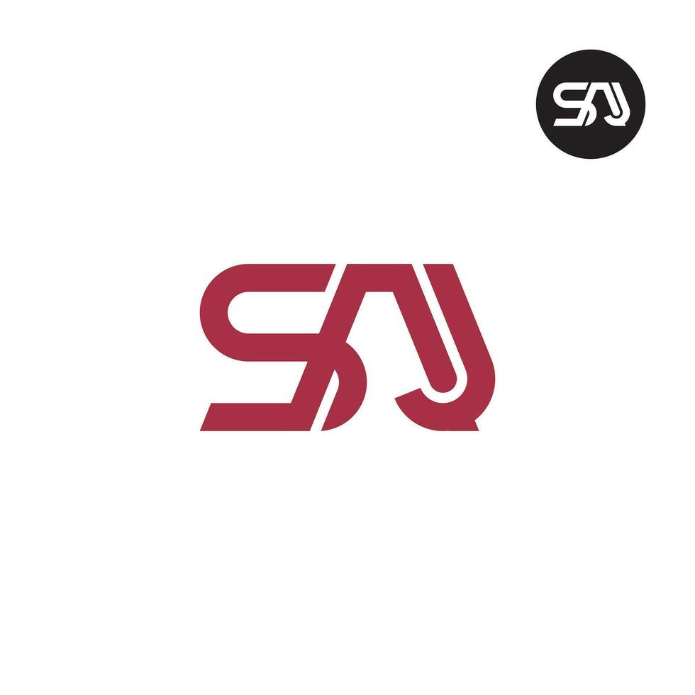 lettera saj monogramma logo design vettore