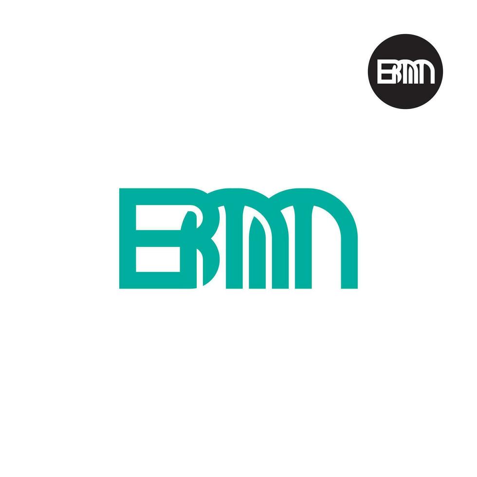 lettera bmm monogramma logo design vettore