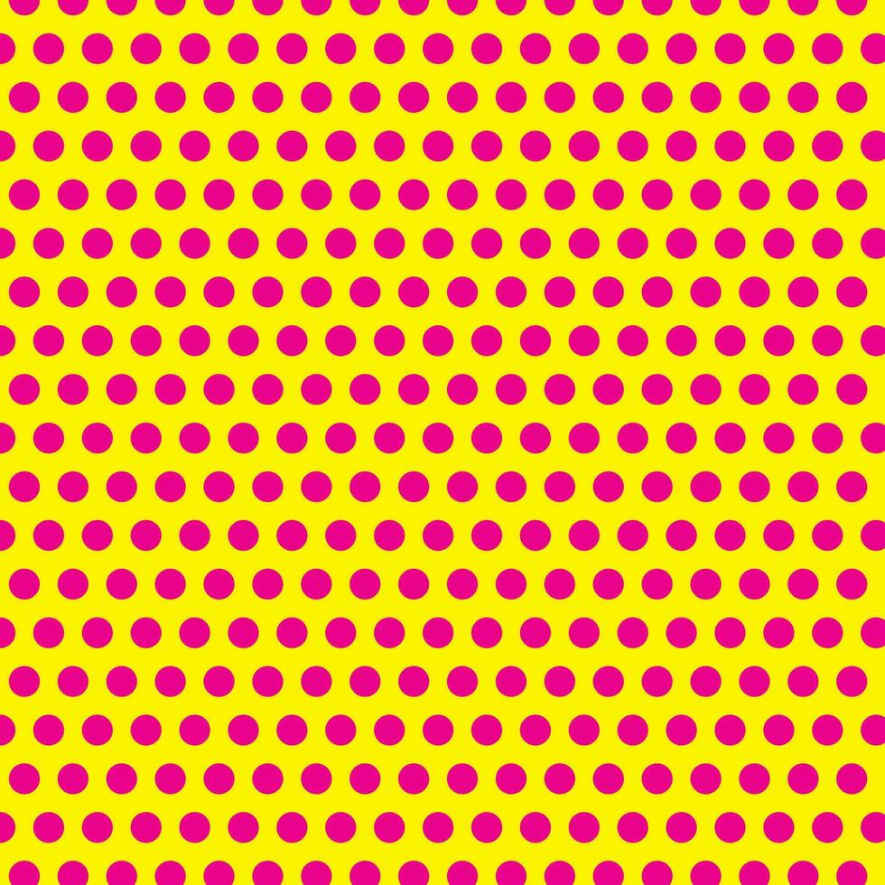 moderno semplice astratto rosa colore piccolo cerchio polka punto modello su giallo colore sfondo vettore