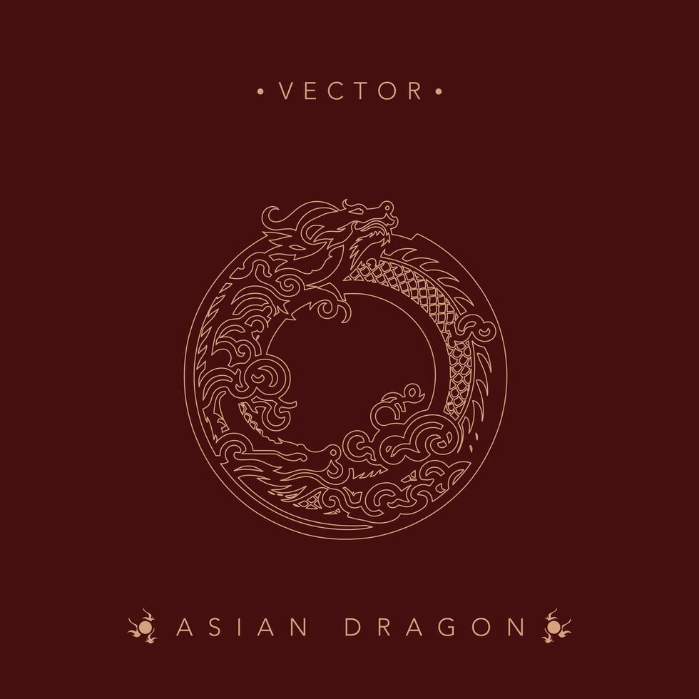 elegante asiatico Drago vettore emblema