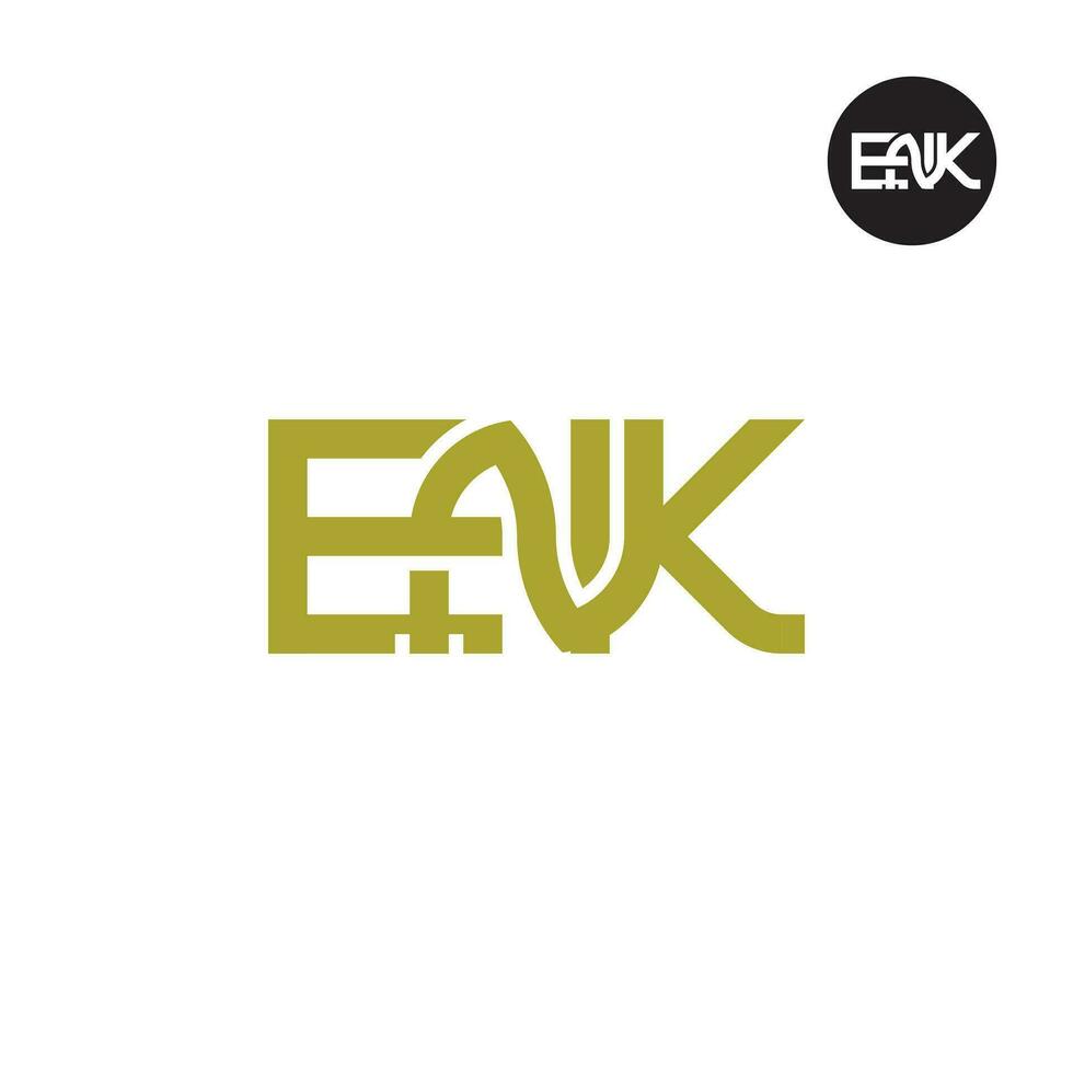 lettera enk monogramma logo design vettore