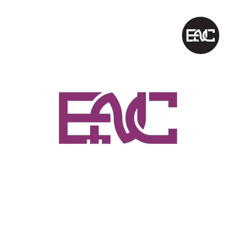 lettera enc monogramma logo design vettore